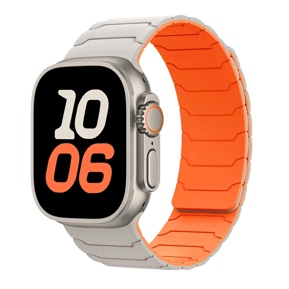 Band voor Apple Watch ultra 2 Band 49 mm 45 mm 44 mm 40 mm 42 mm 46 mm 41 mm 38 mm Magnetische siliconen armband IWatch Series 10 SE 9 8 7