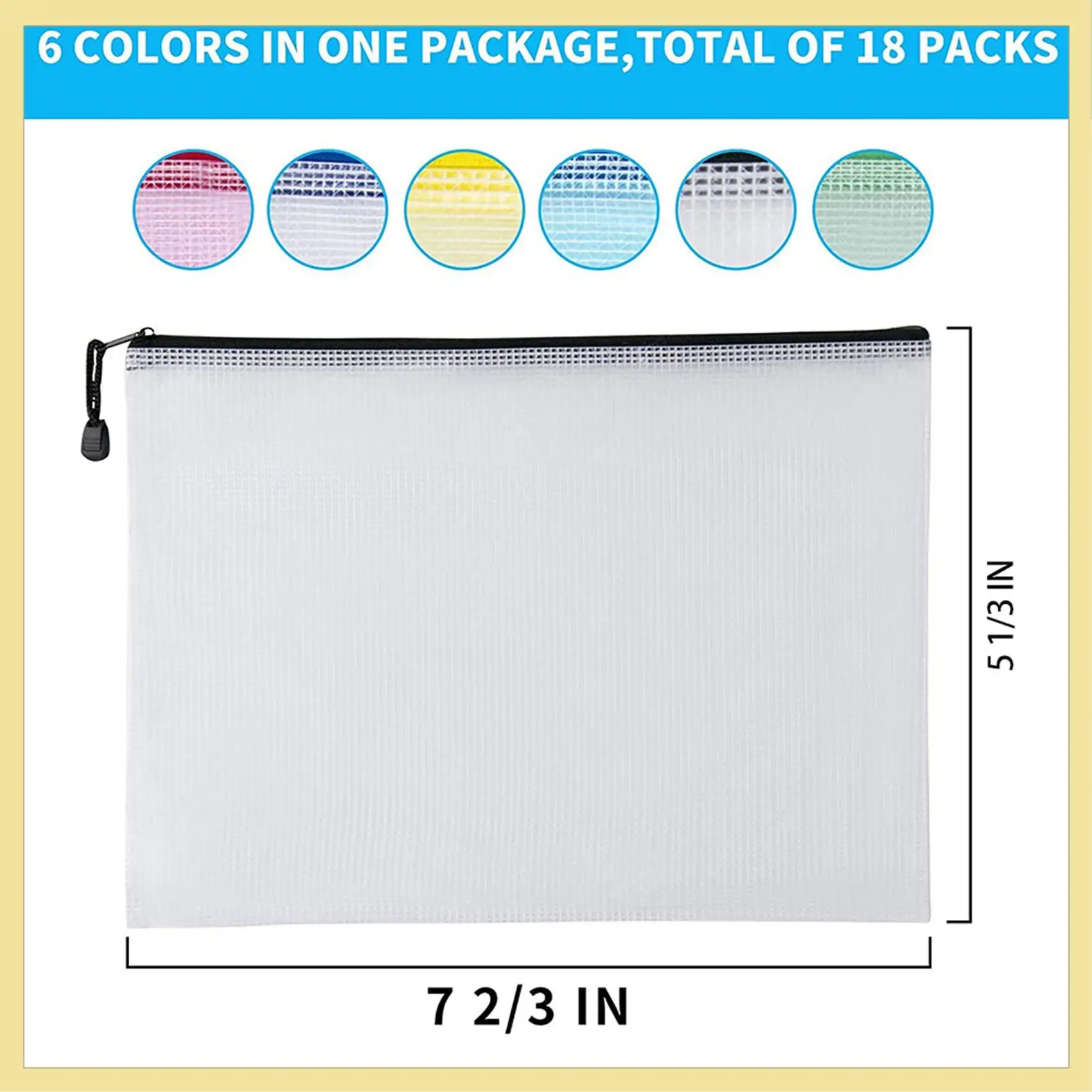 TTKK-60Pcs B6 ตาข่ายซิปกระเป๋า 5.3X7.7 นิ้ว, กระเป๋าซิปกันน้ําสําหรับอุปกรณ์สํานักงานโรงเรียน, ปริศนาและเกมจัดระเบียบ Storage