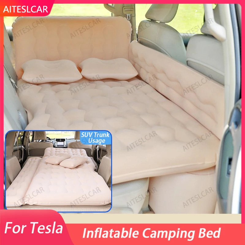 

AITESLCAR For Tesla Rear Seat Car Travel air Mattress Self-inflating Mattress Split Car air Bed Camping Trip air Mattress