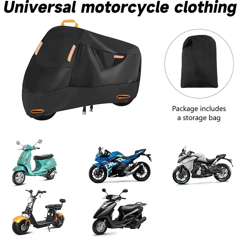 

210D Outdoor Waterproof Motorcycle Cover,Tarpaulin Polyester UV Rain Snow Protective Cover for Motorcycle Scooters Amagi
