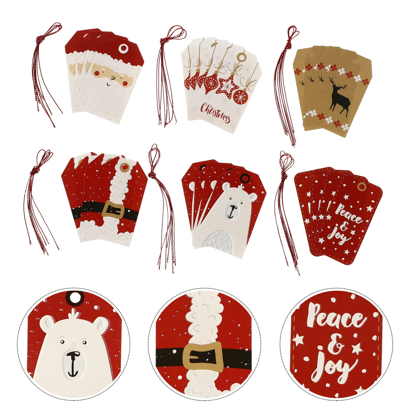 

24 Pcs Christmas Elevator Hanging Tags Decor Tree Decorations Gift Decorative DIY Pendant Gifts for Stocking Stuffers Labels