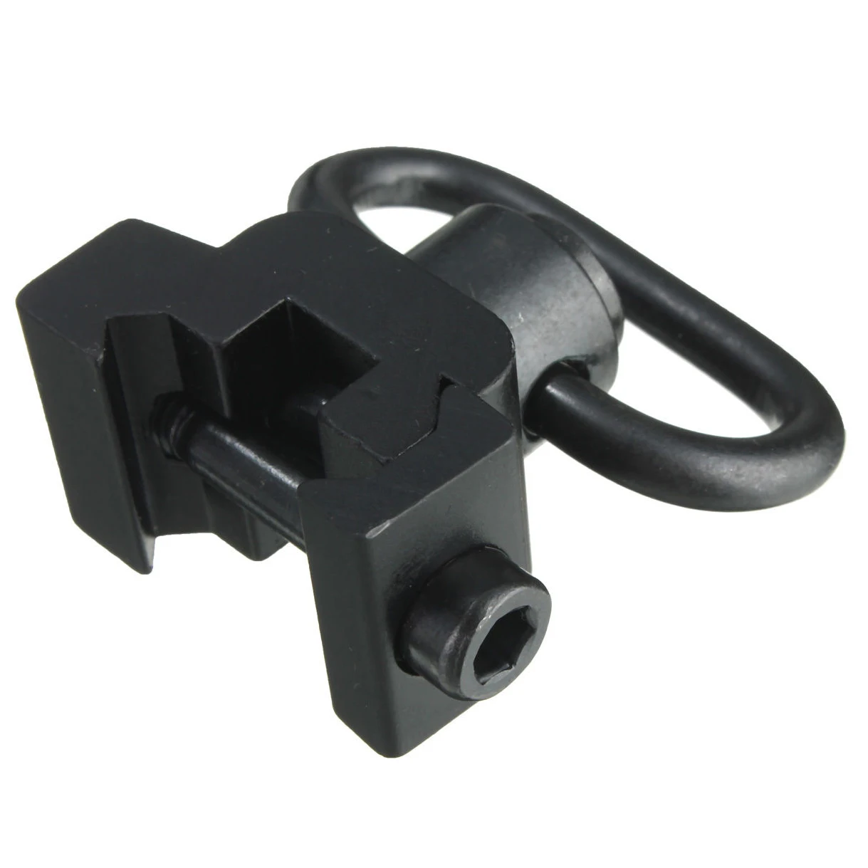 Quick Release Detach QD Sling Swivel Attachment w/ 20mm Picatinny Rail Mount Black