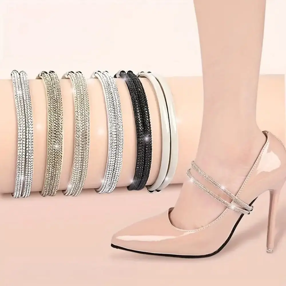 

Prevent Falling Off Elastic Fixing Straps Detachable Triangle Fixed Strap Anti-slip Straps Women's Shoelaces Rhinestone Comfort