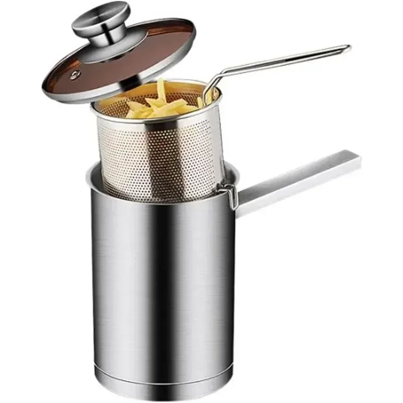 

%a Frying Pots Household Deep Cookware Inductions Cooker Pots Panes Stainless Steels Fat Fried Food Strainer