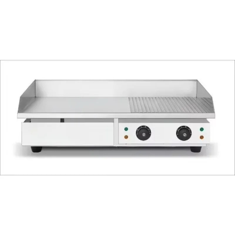 

Multifunctional Stainless Steel Electric Heating Frying Pan Half-Flat-Bottomed Half-Pit Stove for Kitchen & Restaurant Use