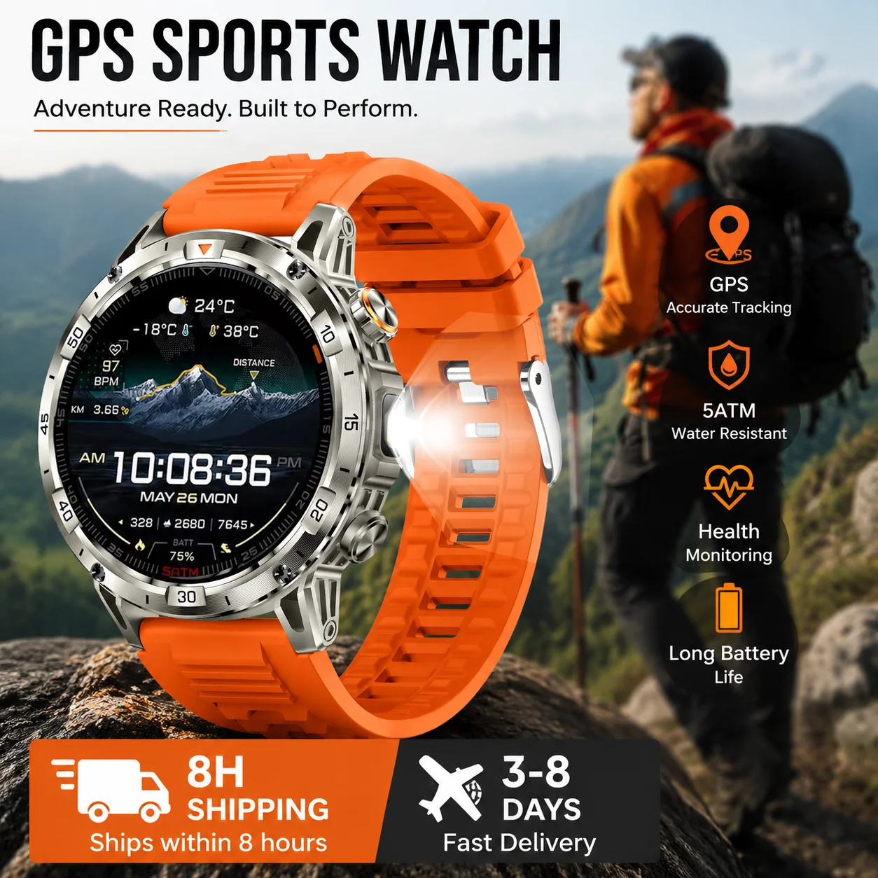 Smart Home Os - 2026년 신형 GPS 스마트워치 남성용 AMOLED