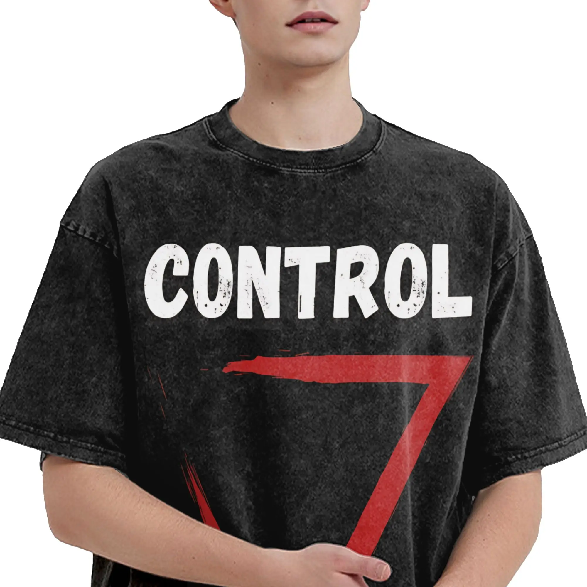 Harajuku Washed Shirts Jesse Control Accessories Fashion T Shirt Oversize  Streetwear Short Sleeve Printed Tops Tees