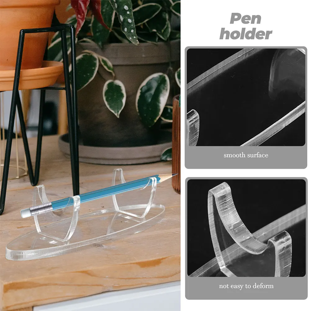 

4Pcs Acrylic Pen Organizer Rack Makeup Brush Display Stand Countertop Storage Holder for Office Desk Organization