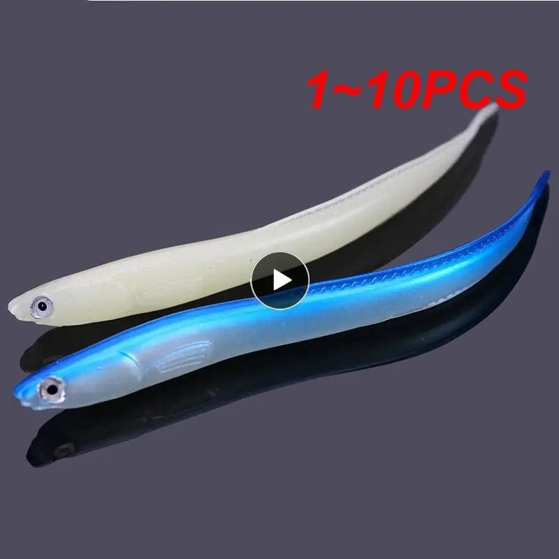 부드러운 바이오닉 장어 낚시 미끼, 3D 현실적인 눈, 빛나는 실리콘 PVC, 바닷물 담수 낚시 샤드 배스, 수영 미끼, 1 ~ 10 개