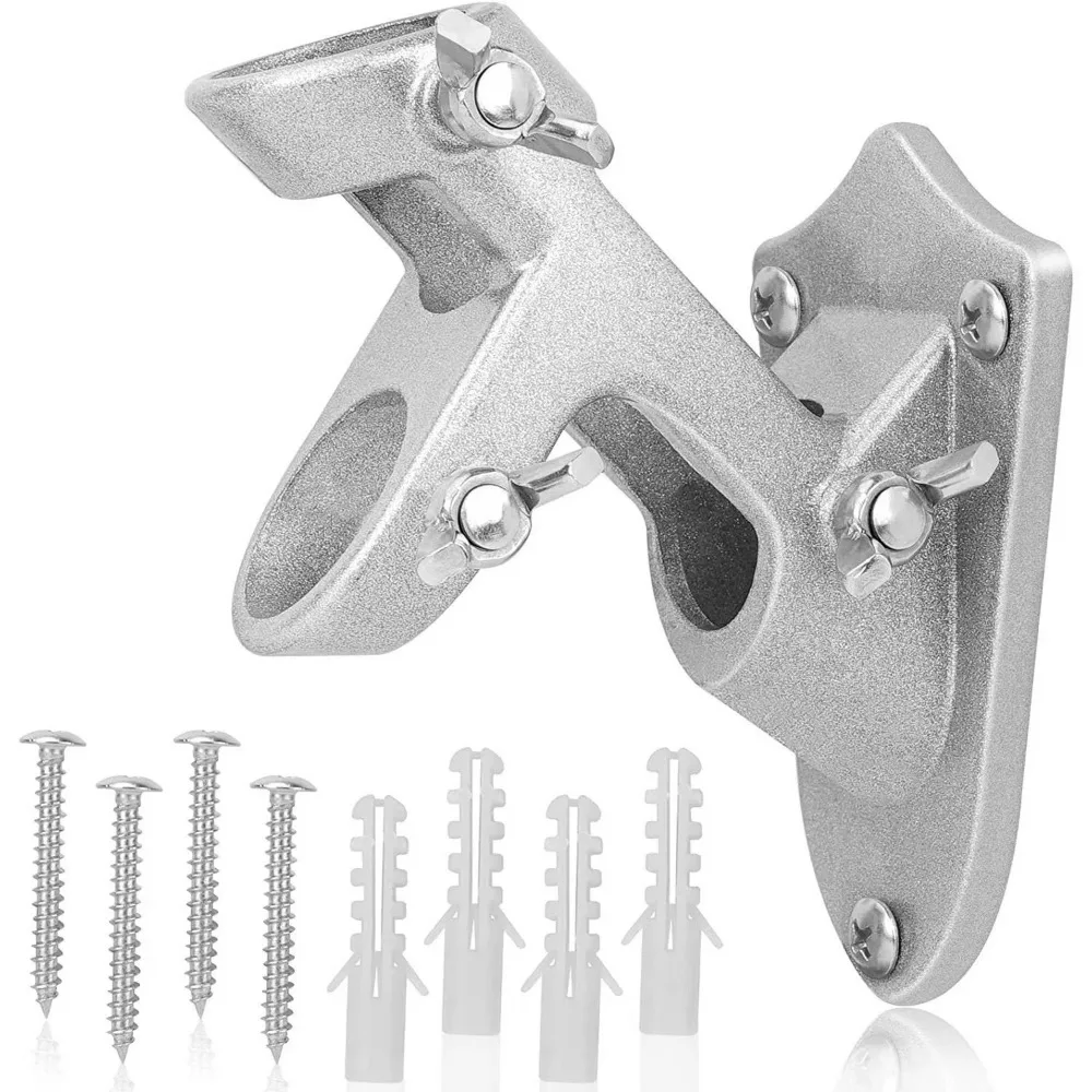 

Rust Free Wall Flag Pole Holder Double Hole Portable Flagpole Bracket Waterproof Multi-functional Flagpole Mounting Base