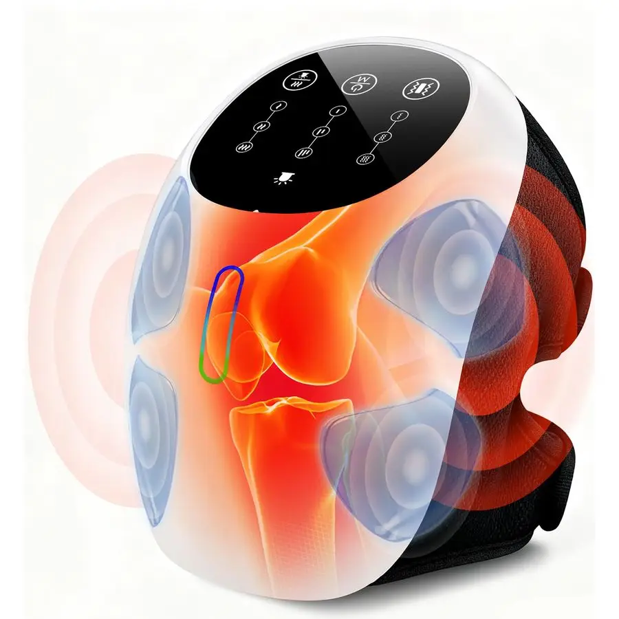 

360 Knee Massager with 1Second Heat amp Red Light Therapy for Joint Pain Relief, 3 Intensities Ideal for Athletes, Seniors, Acti