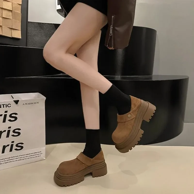 

Женские туфли-лодочки на высоком каблуке Лоферы на платформе и каблуке Женская обувь с круглым носком Распродажа Y2k Удобная и элегантная летняя обувь 2023 года 39