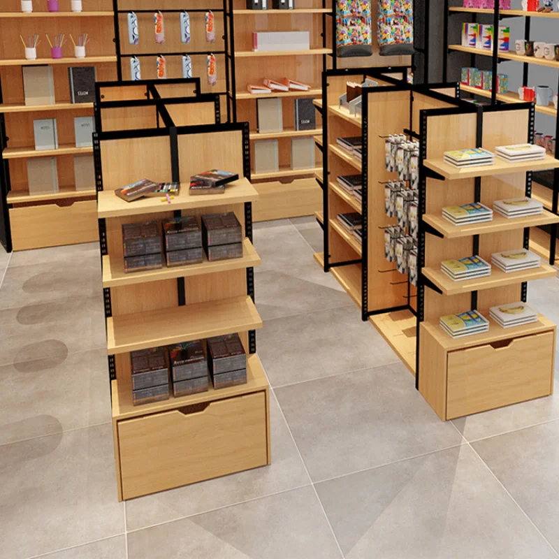 custom.Supermarket Customized Snack Display Racks Wooden Frame Nuts Display Stand Round Retail Store Display