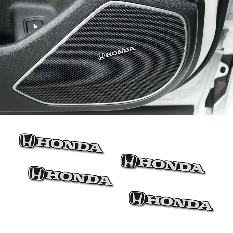 4pcs car audio decorate 3D Aluminum Badge Emblem Sticker For Mugen Power Honda Civic Accord CRV Hrv Jazz accessories view 2