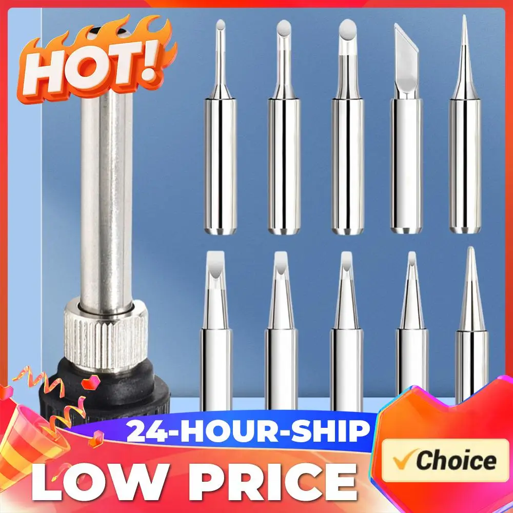 

11 Pcs Soldering Iron Tips W/ Welding Sleeve 900M Lead-Free Replaceable Soldering Tip Welding Tips Head for Soldering Station