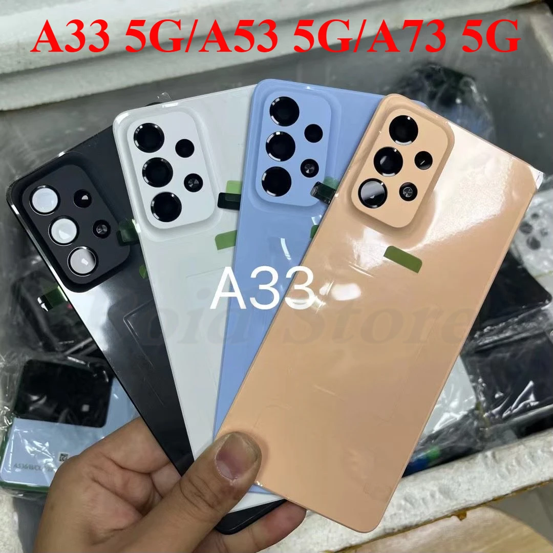 

Крышка батарейного отсека для Samsung Galaxy A53 5G A536 A33 A336 A73 A736 Задняя задняя крышка корпуса Замена объектива камеры