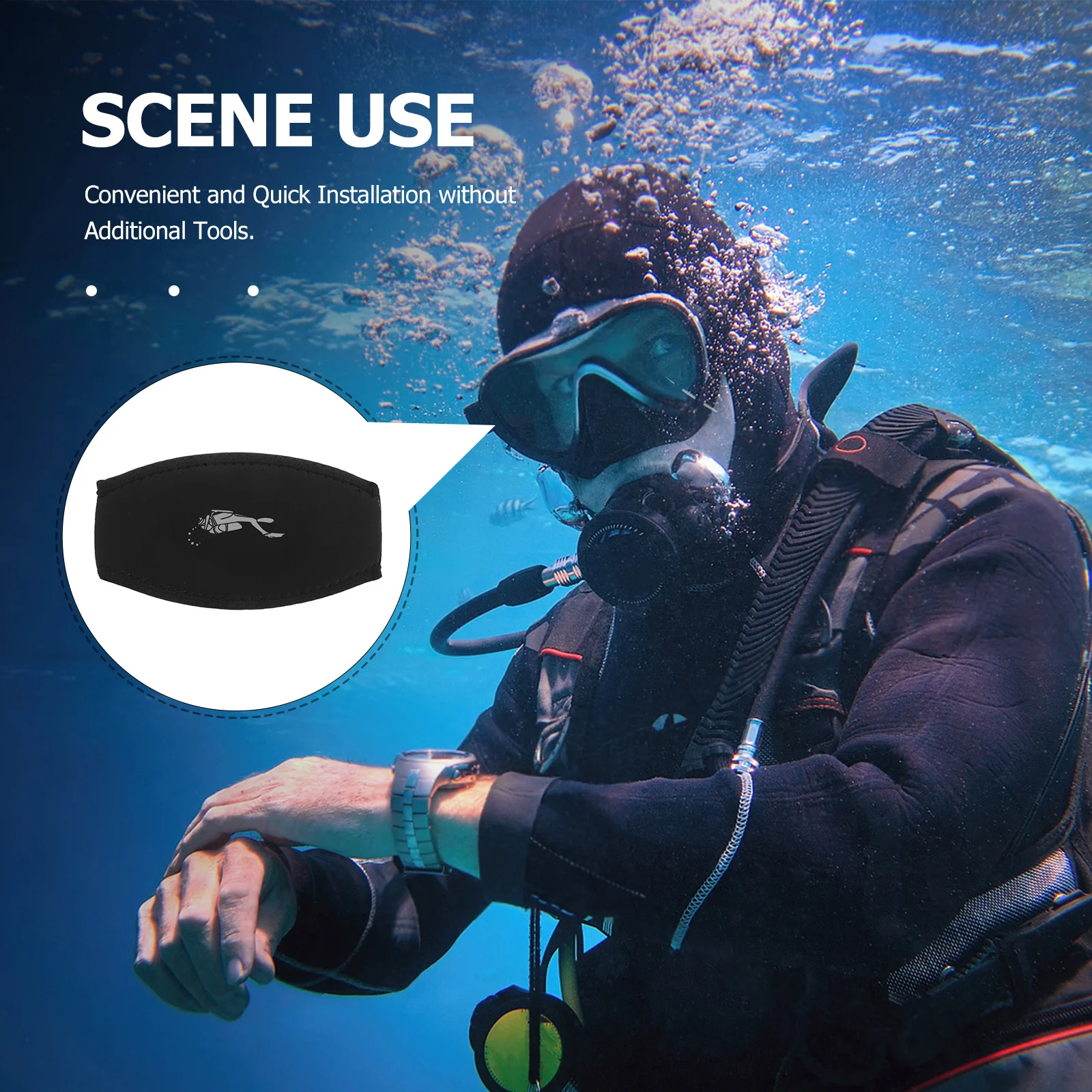 1 قطعة قناع الغطس حزام غطاء طبقة مزدوجة Sbr المواد للغوص والغطس نظارات السباحة اكسسوارات #5