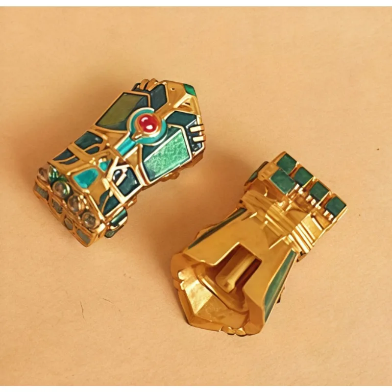 MOC اللبنات الذهبي كيب القفاز الرمح عمل صغير الشكل التجمع نموذج عرض أنيمي الكرتون الملحقات لعبة هدية