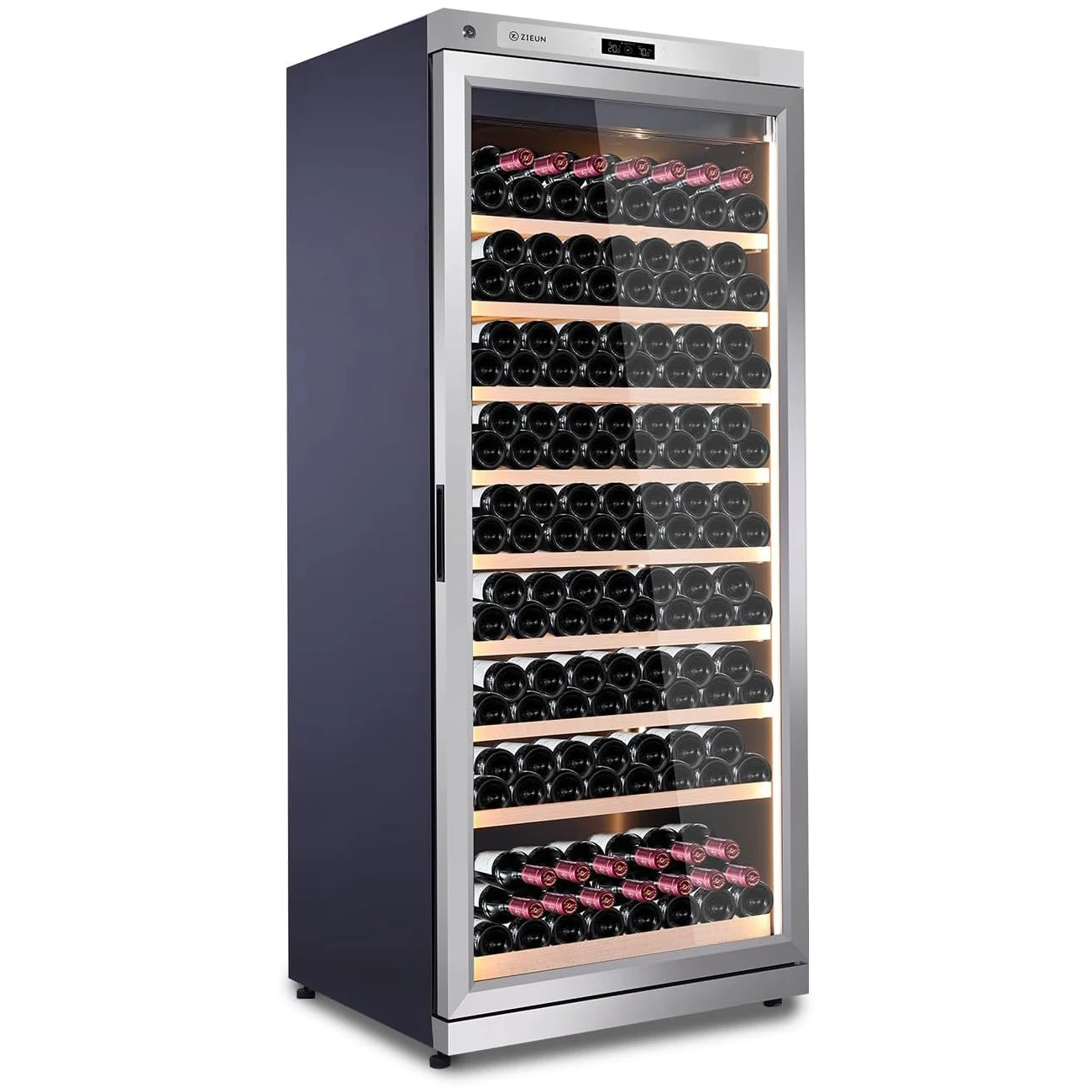 

357L Wine Cooler Refrigerator Stainless Steel Wine Cabinet Intelligent Cellar for Red/White Wine Champagne Cocktail Liquor