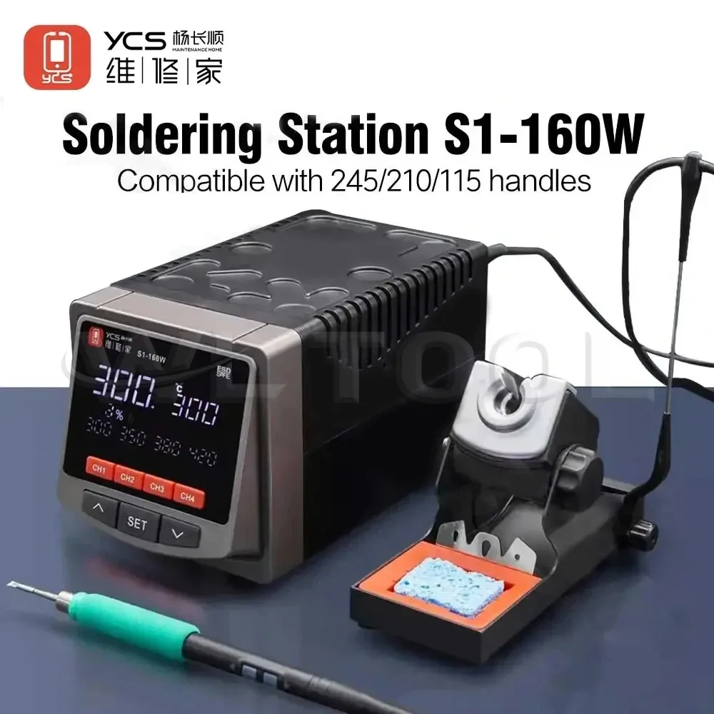 YCS S1-160W Intelligent Sodering Station Compatible with T245/T115/T210 Handle for Phone PCB Motherboard Welding Repair Tool