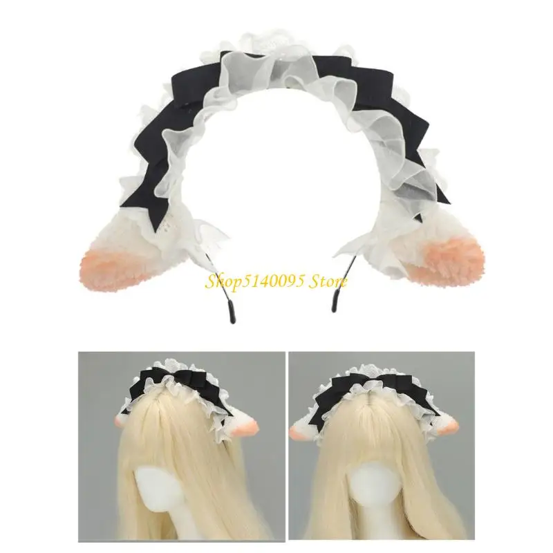 Dxae Plux moutons Bandons d'oreille ajusté pour les filles garçons halloween Photo accessoires habillés