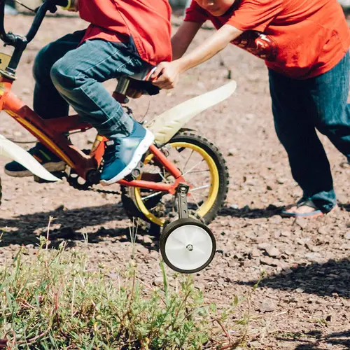 Imagen 2 del producto Par de ruedas de entrenamiento para entrenador, estabilizador individual de 16, 18, 20 y 4 pulgadas, soporte para entrenador