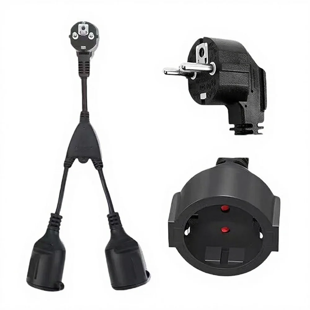

Y-Style Extension Cord with Cover 35cm EU Y-Type Power Splitter Cable with German Standard Plug