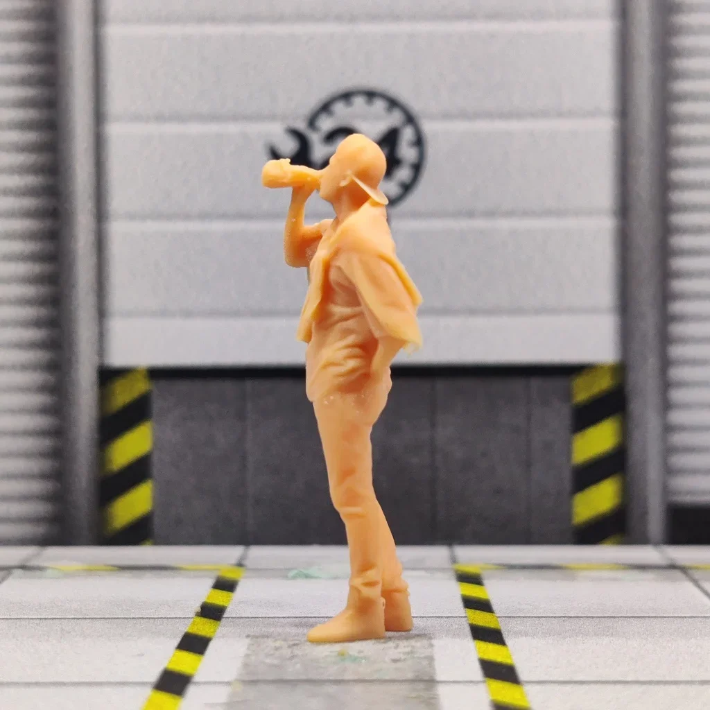 1/64 Maßstab Modell Harz junger Mann trinken Shaojiu ungefärbte Miniatur Diorama hand bemalt t109