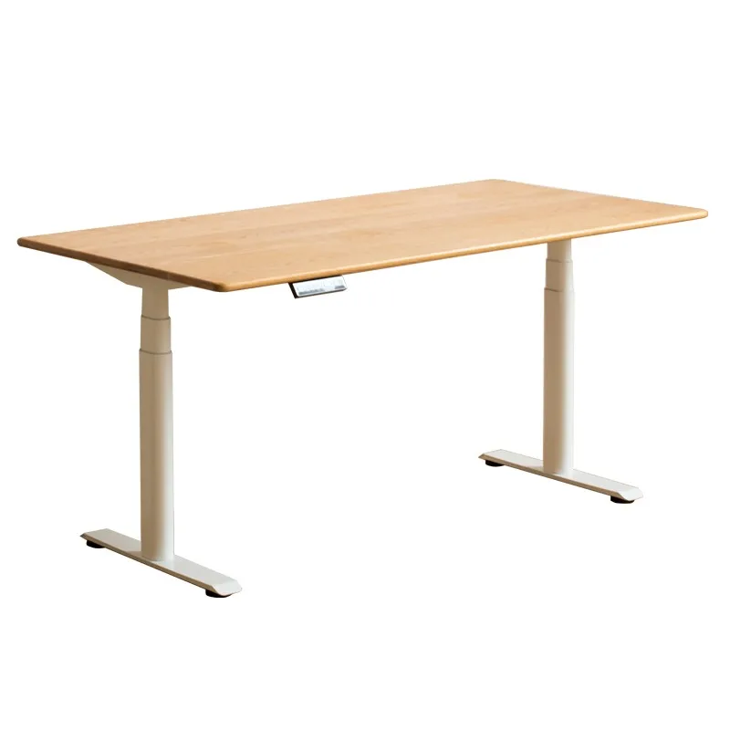 

Solid wood oak electric lifting table computer desk log workbench automatic double desk oval table
