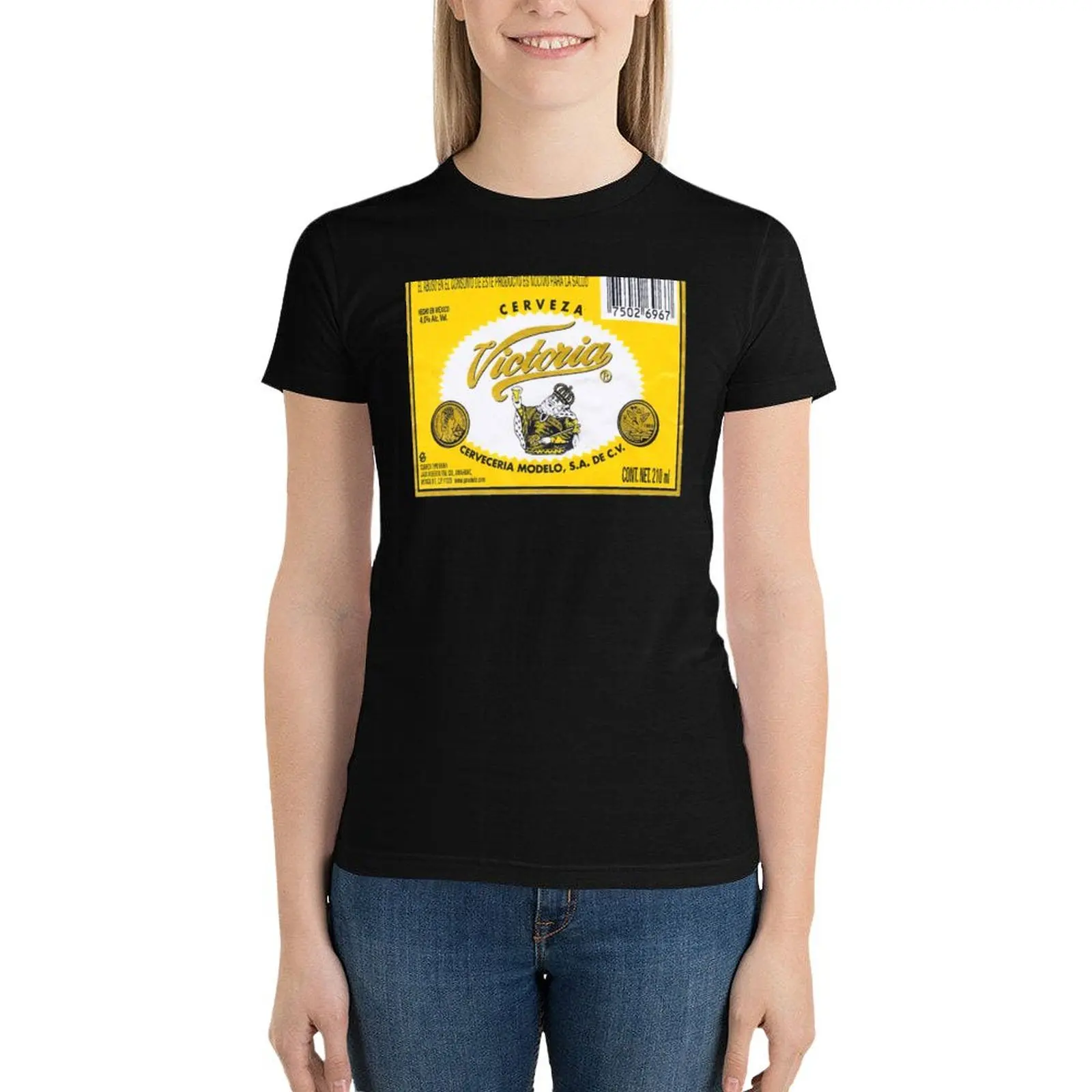 

Cerveza Victoria T-Shirt Blouse Short sleeve tee funny t-shirt dress for Women plus size sexy