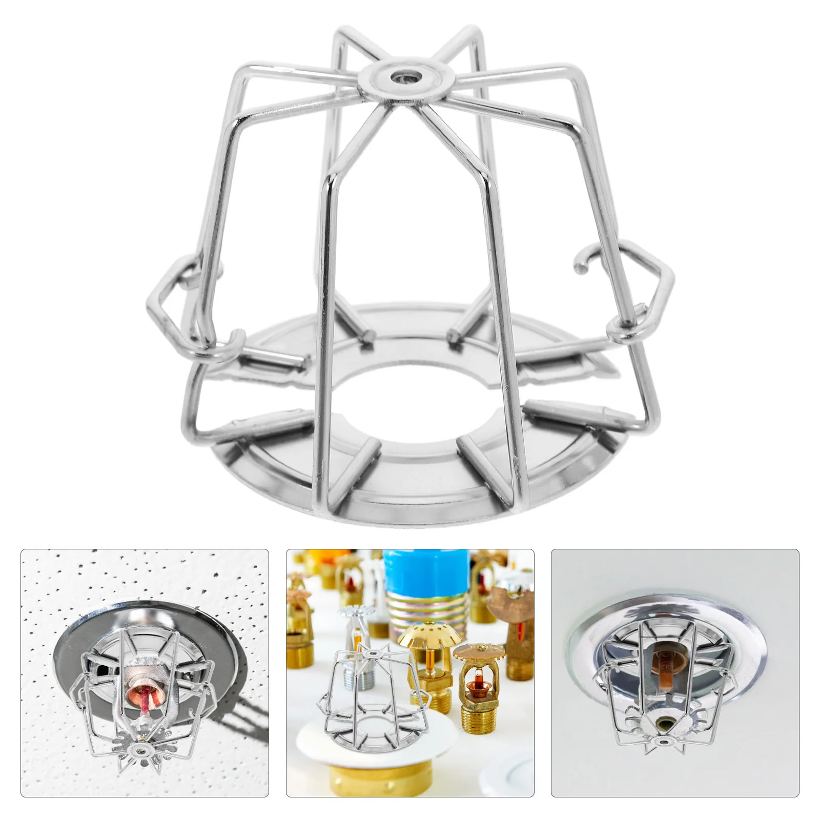 

Fire Sprinkler Head Protector Iron Non-Disassembly for Flush Mount Side Wall Pendent Upright Horizontal Heads