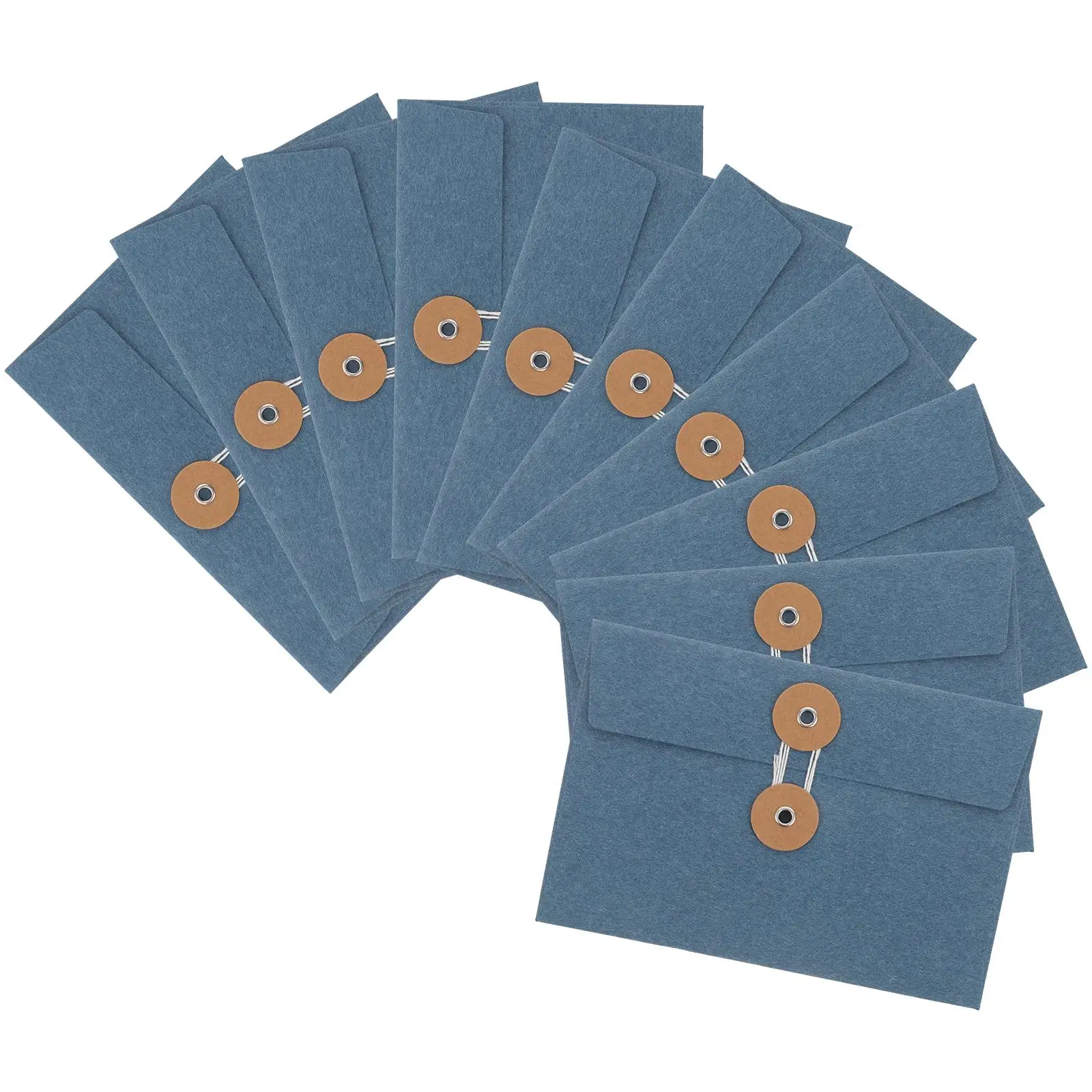 

10 Retro Buckle Envelopes Blue Thickened Bags Vintage Pockets School Office Documents Travel Files Storage