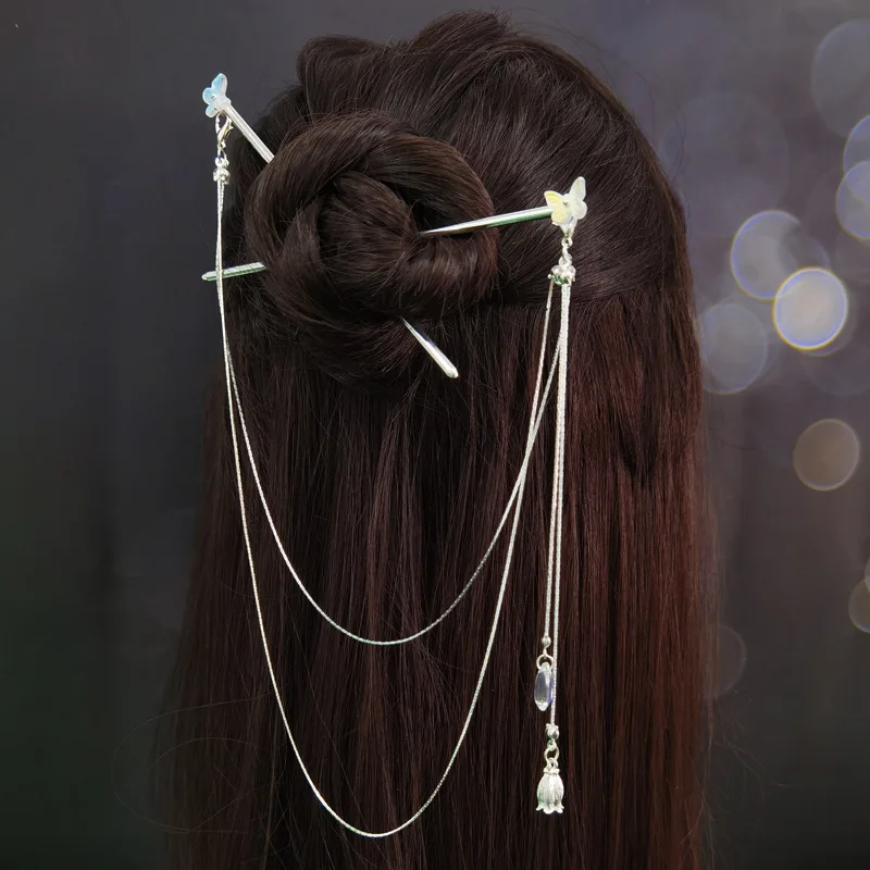 Accessori per capelli Forcina con nappa Catena Hanfu Forcina retrò per donna