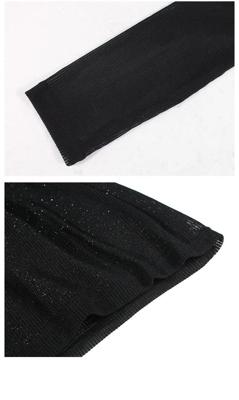 Camisa básica de manga larga de malla negra para mujer con camisetas de moda para mujer ZT82