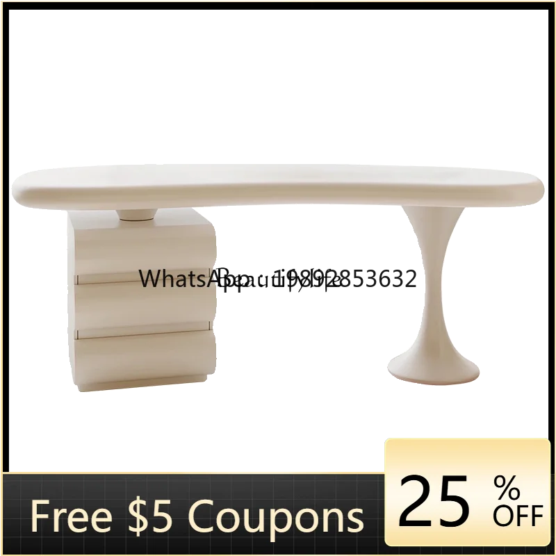 

W2 Italian minimalist desk designer study home desk light luxury modern high-end solid wood