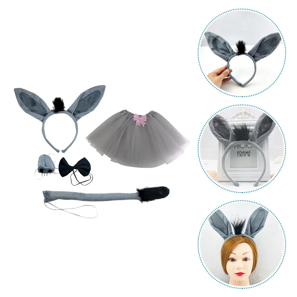 

Costume Accessory Donkey Headband Set Decor Decorative Hairband Child Cosplay Outfits