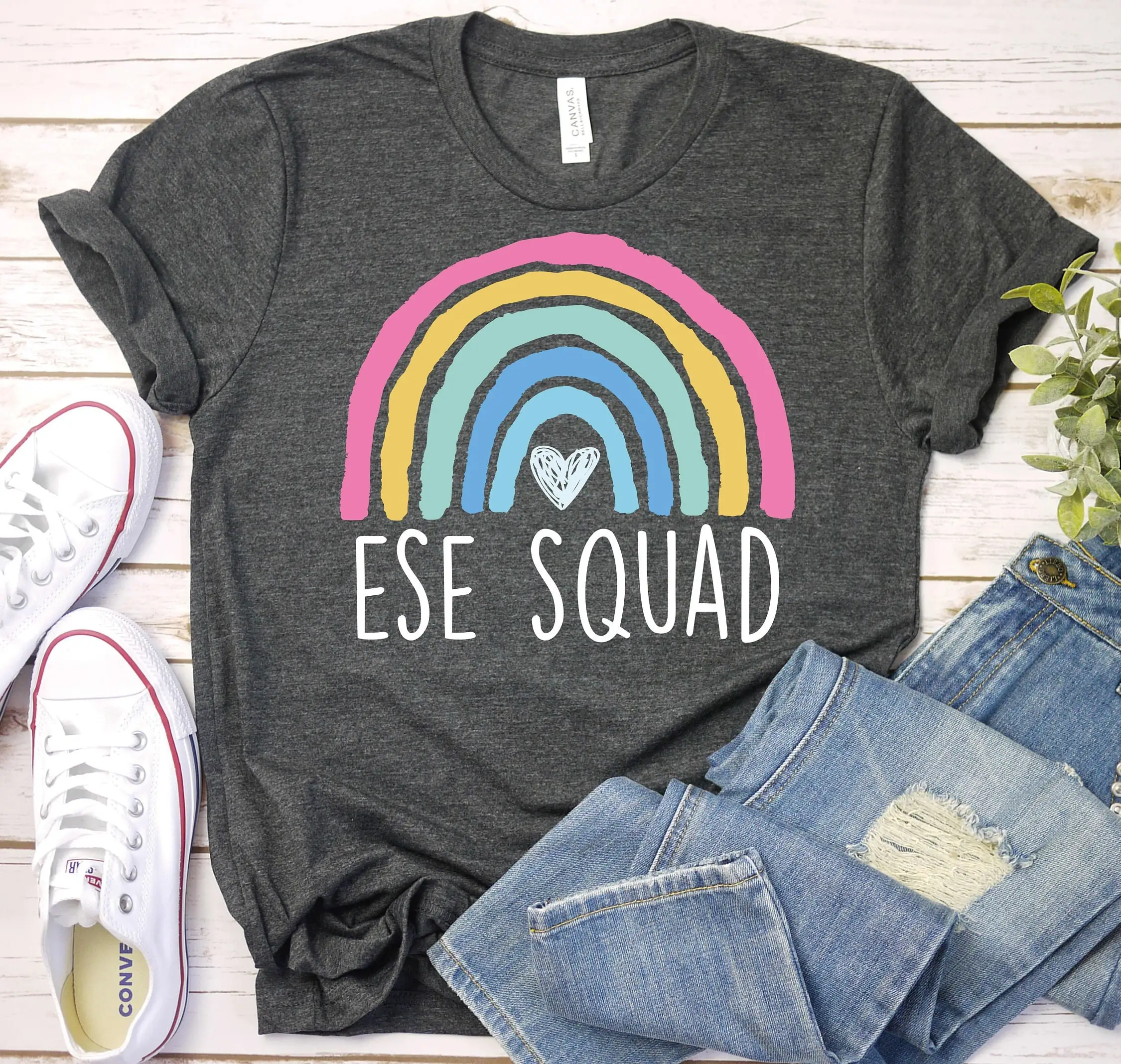 Ese Squad Teacher T Shirt First Day Of School Team 100 Days Special Education Rainbow