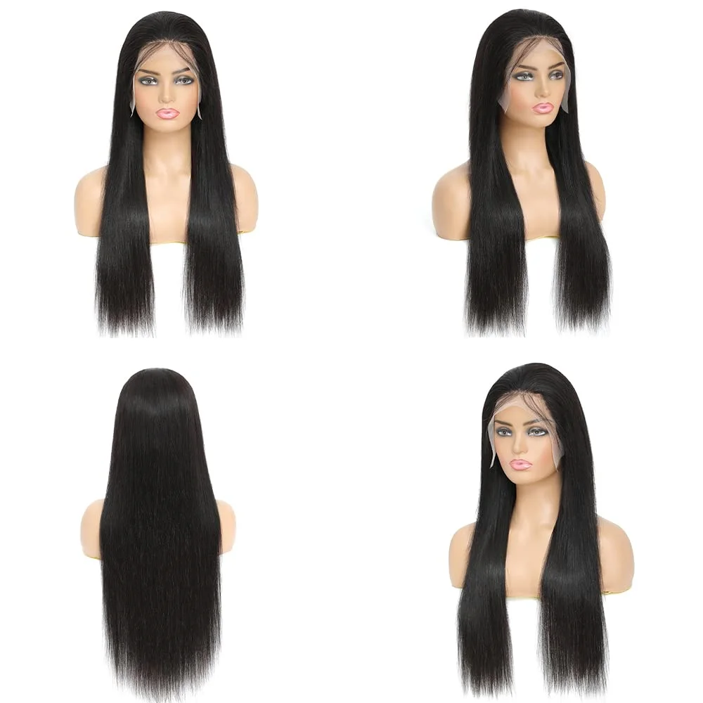 Swupod 13x4 13x6 HD Lace Front Wig for Women Straight Remy Brazilian Human Hair Natural Black Frontal Lace Front Human Hair Wigs