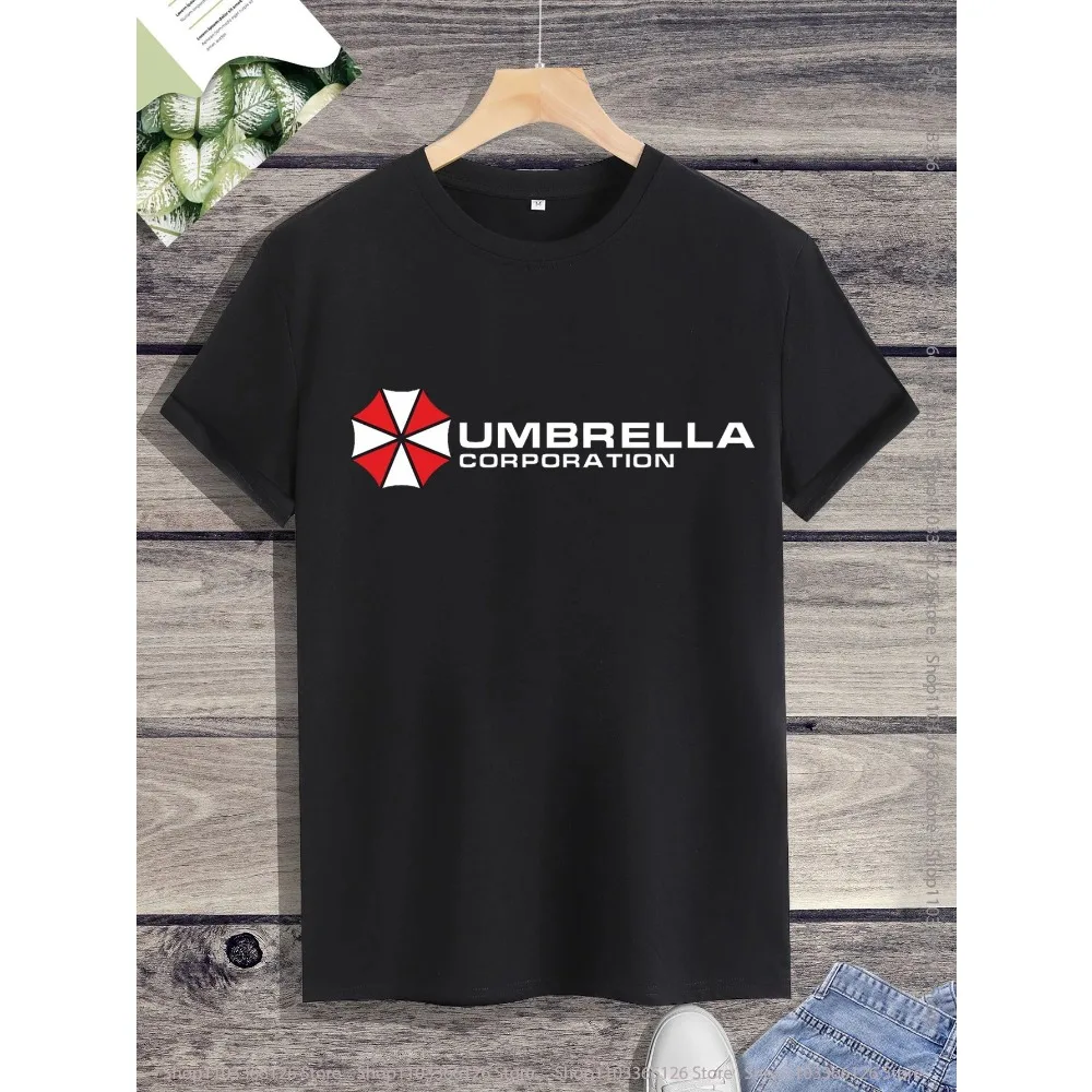 T-shirt estampada da U-Umbrella Company para homens, manga curta, decote em O, casual, clássica, moda, nova, tecnologia, 2024