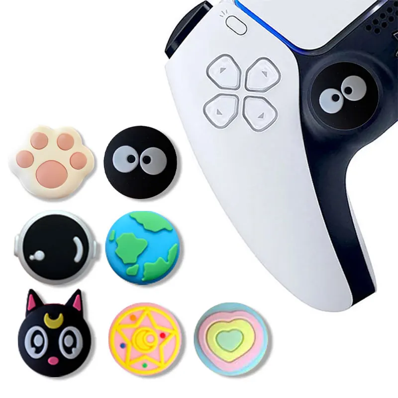 4pc Thumb Stick Grip Cap For Sony Playstation 5 4 PS5 PS4 PS3 XBOX Switch Pro Controller Joystick Soft Cover Protector Case