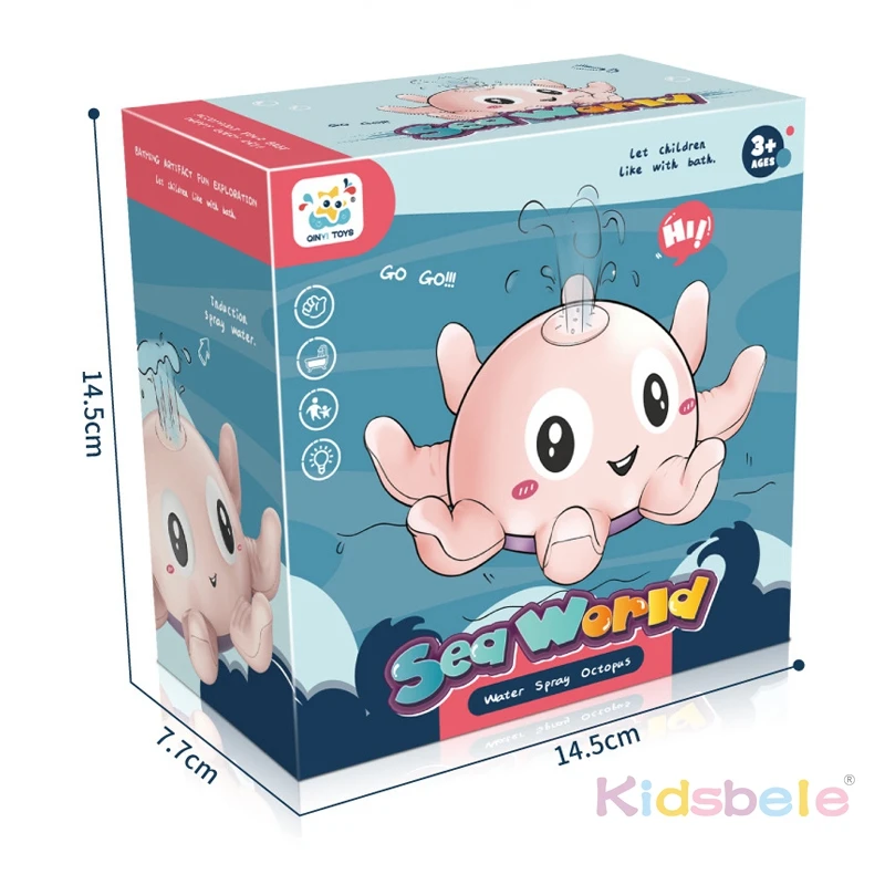 لعبة حمام رش الأخطبوط للأطفال بإضاءة LED ورذاذ الماء العائم للأطفال الصغار هدية دش حمام السباحة #6