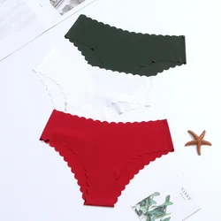 3 Pcs Seamless Ladies Simple Women's Low Waist Bikini Briefs Sports Girls Underwear Plus Size XS-L