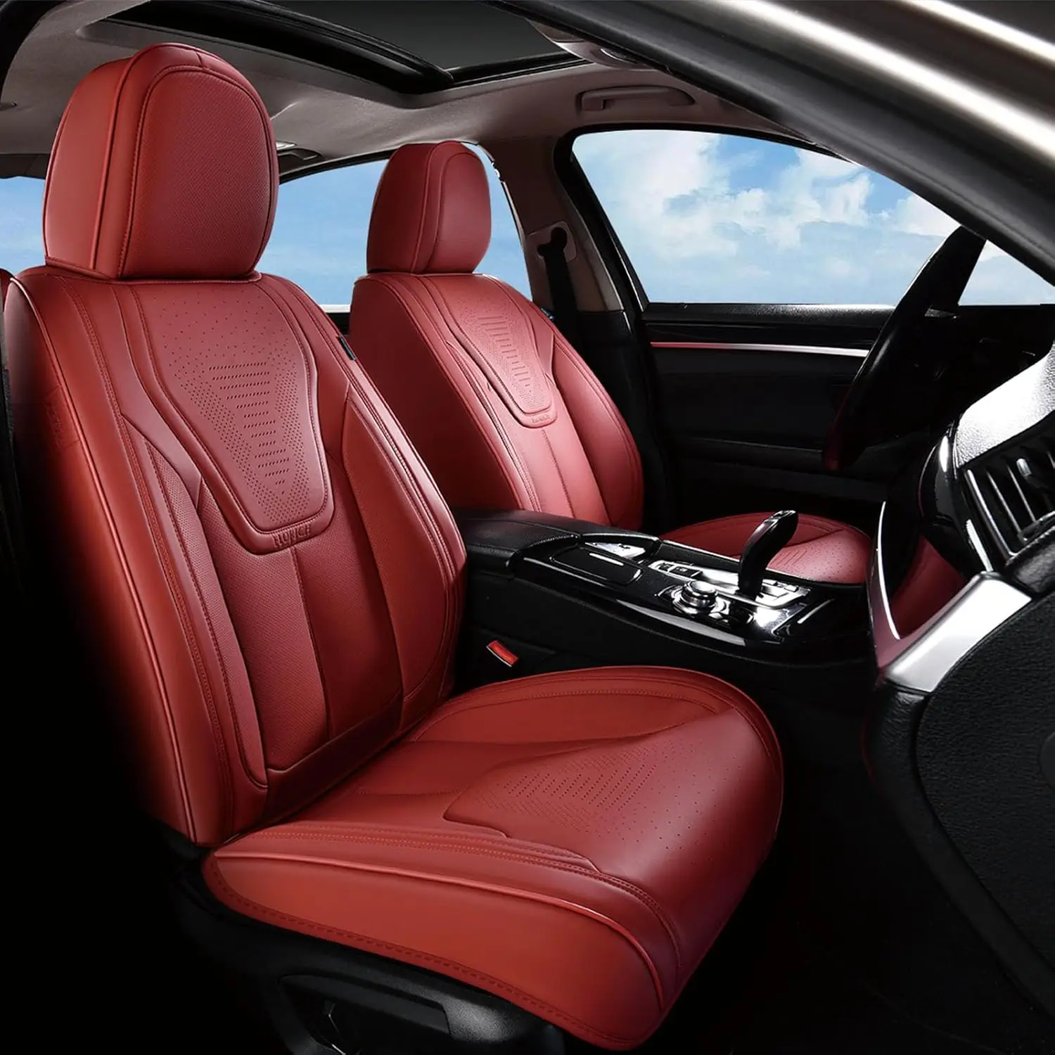 

Front Seat Covers for Cars, Luxury Waterproof Faux Leather Seat Covers Cushion, Car Seat Protectors Universal Fit for Most 5 Sea