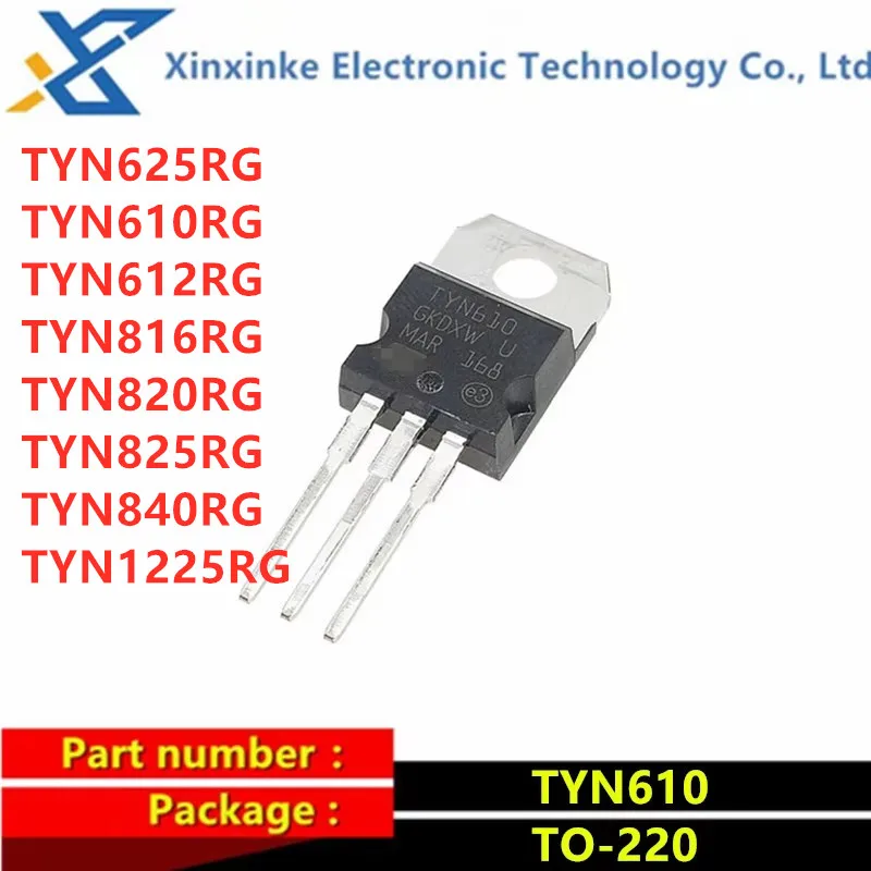 

5PCS TYN625RG TYN610RG TYN612RG TYN816RG TYN820RG TYN825RG TYN840RG TYN1225RG TO220 Thyristor TYN610/625/612/816/820/840/1225