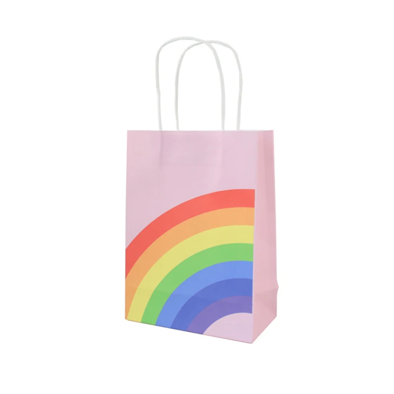 8/16 stücke Kraft Papier Geschenk Taschen Regenbogen Hochzeit Gunsten Candy Box Cookie Verpackung Handtasche Weihnachten Geburtstag Hochzeit Party liefert – Detail 7