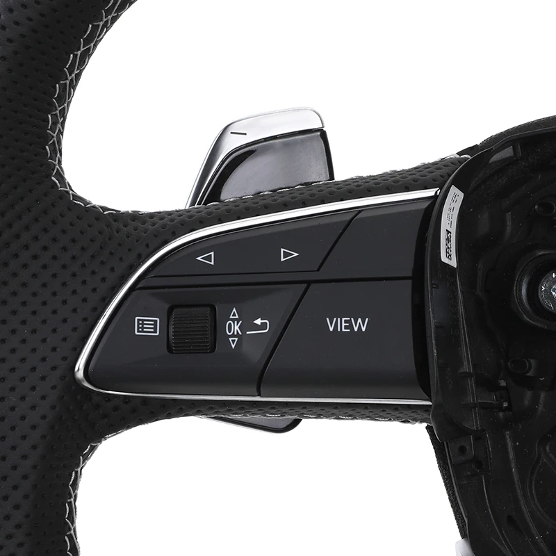 RELI Custom Volant Lenkrad Flat Bottom Half Perforated Leather Steering Wheel for Audi RS TT TTRS RS3 RS4 RS5 RS6 RS7 R8 C8 Q5 B view 3