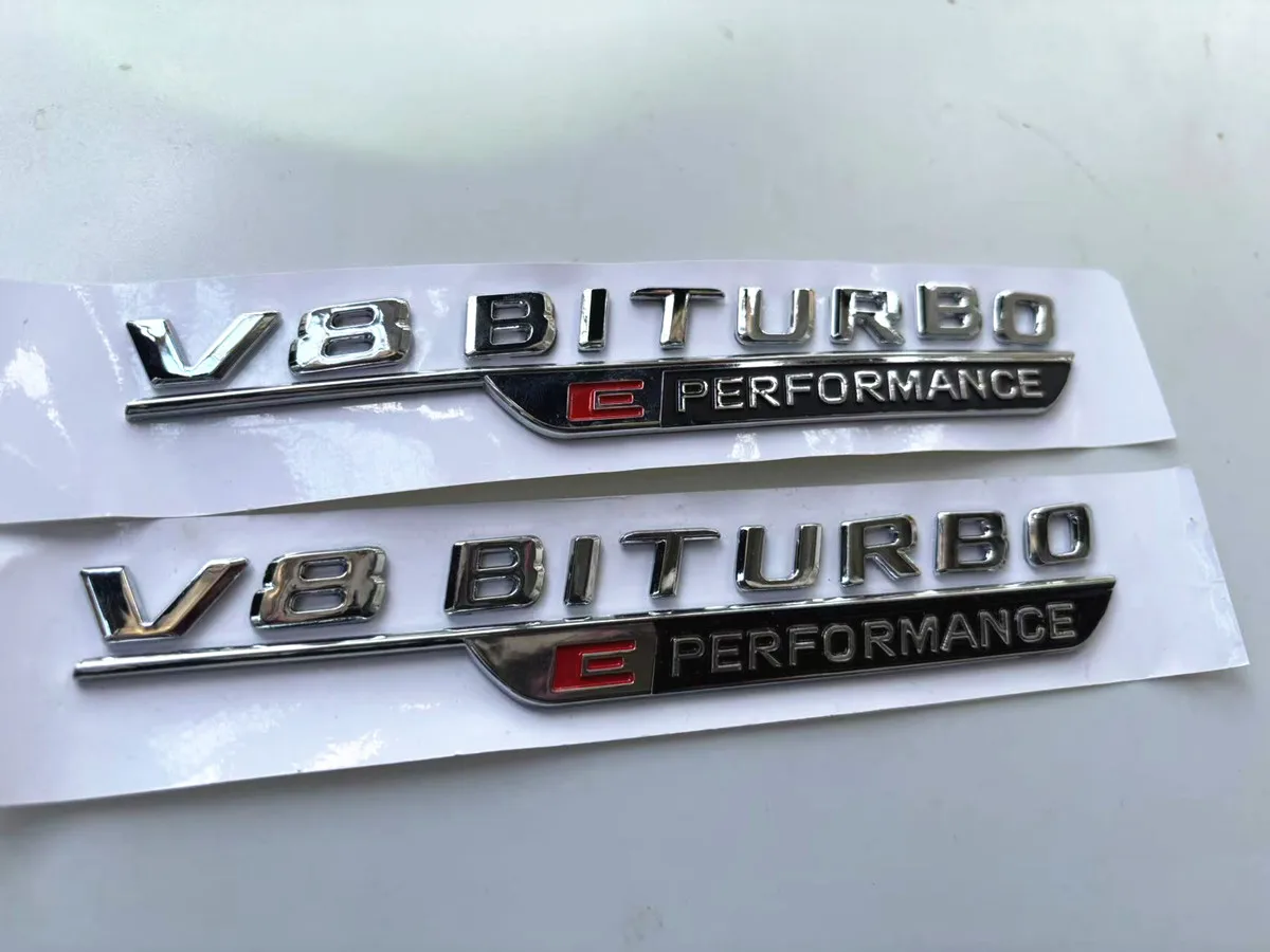 

3D for Mercedes-Benz V8 BITURBO side emblem TURBO body side emblem E PERFORMANCE E 4MATIC fender modification parts decal