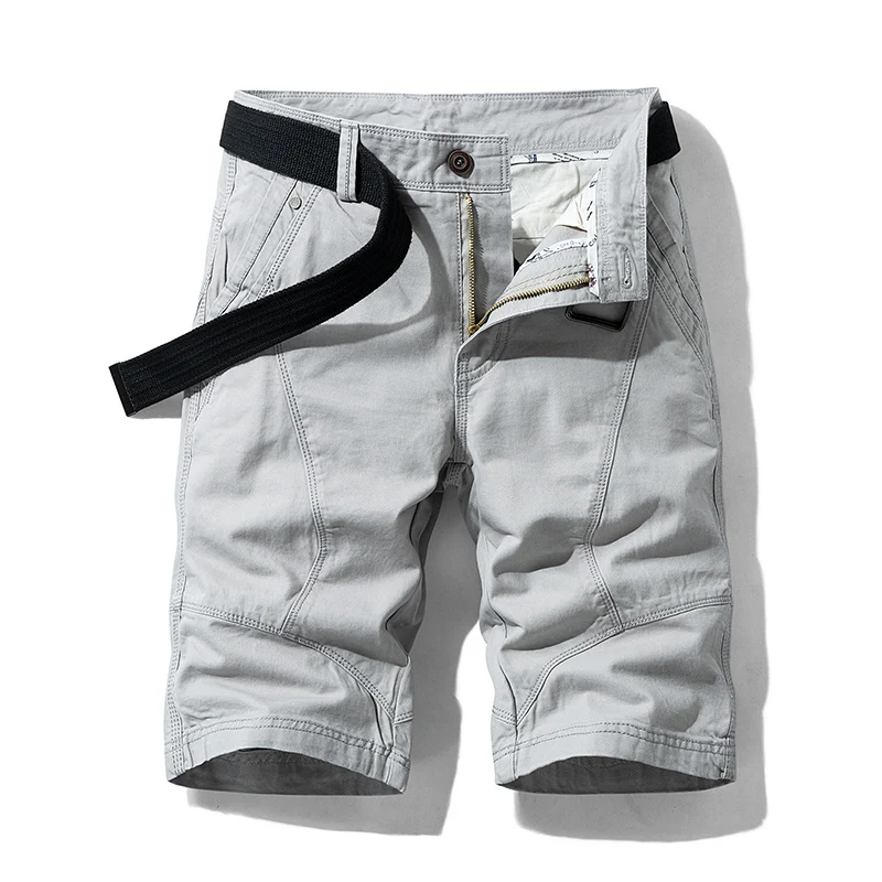 

2024 New Cargo Shorts Men's Elastic Waist Mountaineering Sports Fashion Brand Loose Straight Casual All-Match Cropped Pants