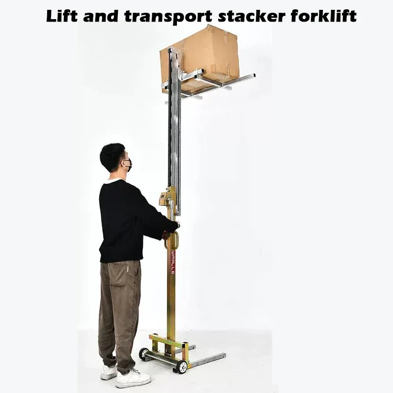 Lightweight Hand Stacker Wire Rope Winch Manual Forklift 80KG Capacity For Warehouse Logistics Loading Unloading