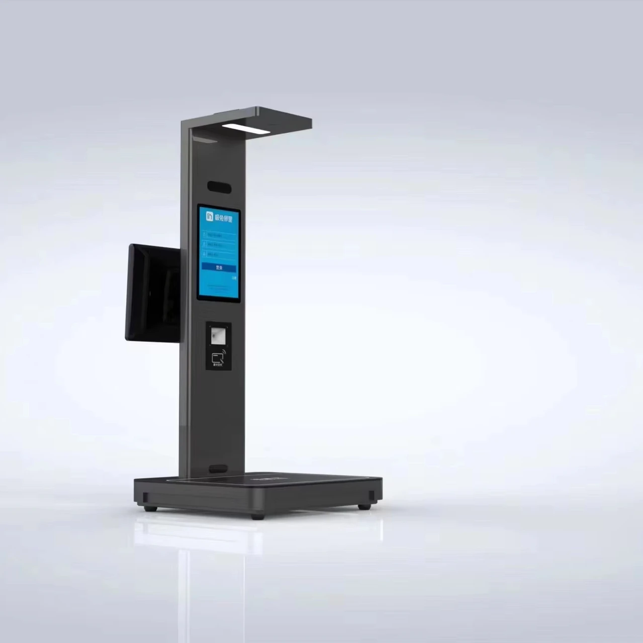 

Self-service Kiosk 10.1-inch Dual-screen Intelligent AI Visual Self-checkout Kiosk X7 with Automatic Barcode Scanner.